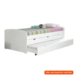 Bicama Solteiro Ulli Madeira Maciça Branca