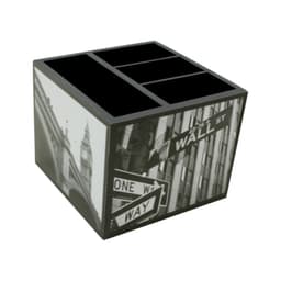 Porta Controle 4 Divisões Cidades 12 x 12 cm Preto