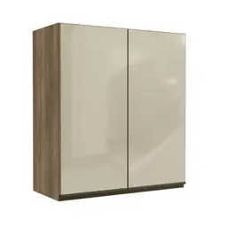 Armário Aéreo Bruges Espelhado 2 Portas Nogal