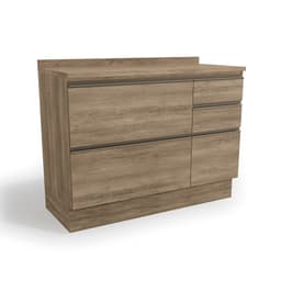 Balcão de Cozinha Bruges com Tampo 1 Porta 4 Gavetas Nogal 120 cm