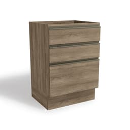 Balcão de Cozinha Maxxi 3 Gavetas Nogal 60 cm