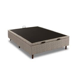 Base para Cama Box Casal Arcón com Baú (43x138x188) Poliéster Bege