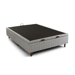 Base para Cama Box Casal Arcón com Baú (43x138x188) Poliéster Cinza