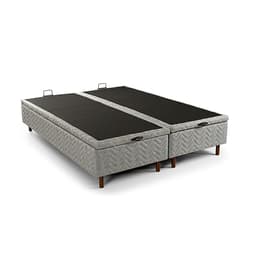 Base para Cama Box Queen Arcón com Baú (43x158x198) Poliéster Cinza