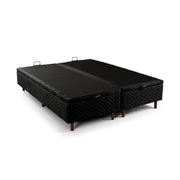Base para Cama Box Queen Arcón com Baú (43x158x198) Poliéster Preta