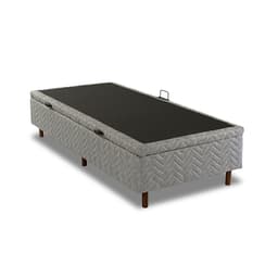 Base para Cama Box Solteiro Arcón com Baú (43x88x188) Poliéster Cinza