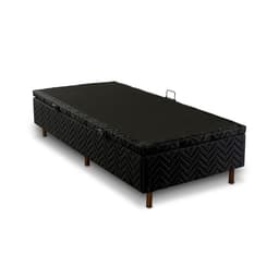 Base para Cama Box Solteiro Arcón com Baú (43x88x188) Poliéster Preta