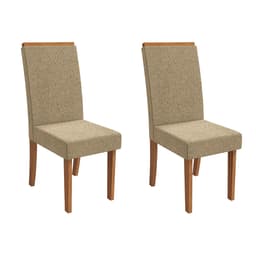 Conjunto com 2 Cadeiras Iris Bouclé Bege e Canela