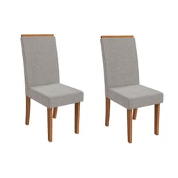 Conjunto com 2 Cadeiras Iris Bouclé Cinza e Canela