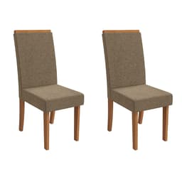 Conjunto com 2 Cadeiras Iris Bouclé Fendi e Canela