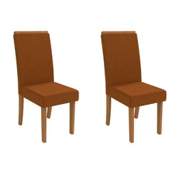 Conjunto com 2 Cadeiras Iris Bouclé Terracota e Canela