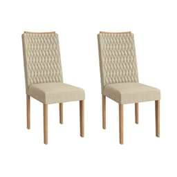 Conjunto com 2 Cadeiras Milo Linho Linho e Freijó