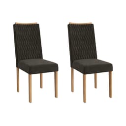 Conjunto com 2 Cadeiras Milo Veludo Chumbo e Freijó
