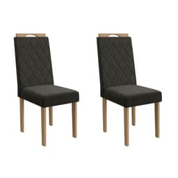 Conjunto com 2 Cadeiras Riva Veludo Chumbo e Freijó