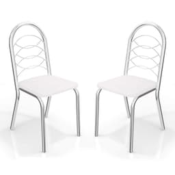 Conjunto de Cadeira Holanda Cromada Cor Branco 2 Peças Kappesberg