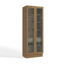 Cristaleira Botanic com Vidro 2 Portas 1 Gaveta Nogueira e Verde Oliva