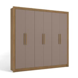 Guarda-Roupa Casal Hilda 6 Portas 2 Gavetas Nogueira e Fendi