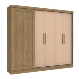 Guarda-Roupa Casal Tormaline 5 Portas 4 Gavetas Nogueira e Macadamia