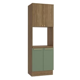 Paneleiro Botanic 4 Portas Nogueira e Verde Oliva