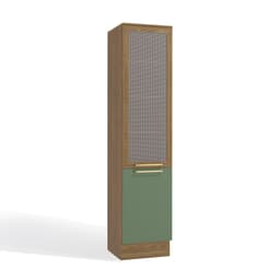 Paneleiro Botanic com Tela 2 Portas Nogueira e Verde Oliva