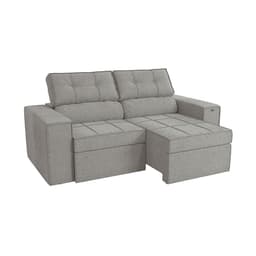 Sofá 2 Lugares Retrátil e Reclinável Lanus Bouclé Cinza