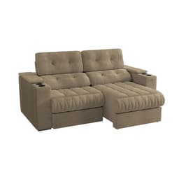 Sofá 3 Lugares Retrátil e Reclinável Premier Molas Bouclé Fendi 231 cm