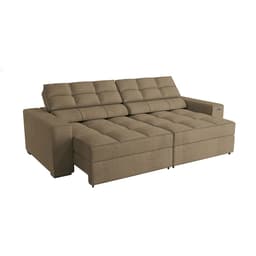 Sofá 4 Lugares Retrátil e Reclinável Deluxe Bouclé Fendi