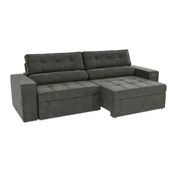 Sofá 4 Lugares Retrátil e Reclinável Lanus Veludo Chumbo 270 cm