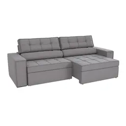 Sofá 4 Lugares Retrátil e Reclinável Lanus Veludo Titânio 270 cm