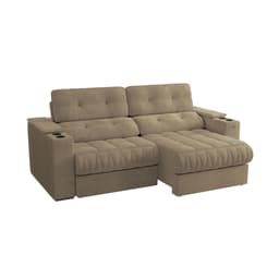 Sofá 4 Lugares Retrátil e Reclinável Premier Molas Bouclé Fendi 261 cm