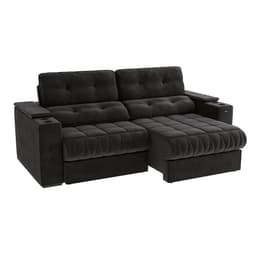 Sofá 4 Lugares Retrátil e Reclinável Premier Veludo Preto