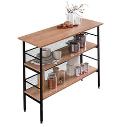 Aparador Balcão Naarden com 2 Prateleiras Acácia e Preto 100 cm