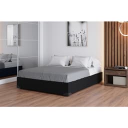 Base para Cama Box Casal Joe Suede (36x138x188) Preta