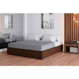 Base para Cama Box Queen Joe Suede (36x158x198) Marrom