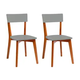 Conjunto com 2 Cadeiras Tóquio Castanho e Cinza