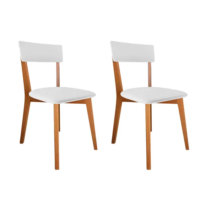 Aumentar 54 % Conjunto com 2 Cadeiras de Jantar Tóquio Castanho e Branco De: R$ 1.799,99 Por: R$ 826,19 à vista com Pix