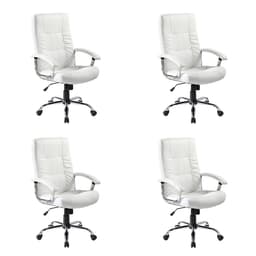 Conjunto com 4 Cadeiras de Escritório Presidente Giratórias Office Plus Branco