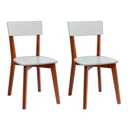 Conjunto de 2 Cadeiras Tóquio Branco e Castanho