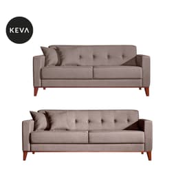 Conjunto de Sofá 2 e 3 Lugares Kivik Poliéster Botonê Caqui