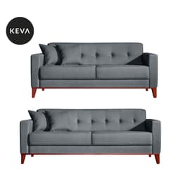 Conjunto de Sofá 2 e 3 Lugares Kivik Poliéster Botonê Cinza