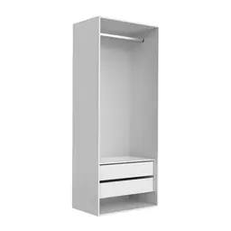 Guarda-Roupa Modulado New Tuyo 2 Gavetas e 1 Cabideiro Branco 90 cm