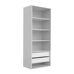 Guarda-Roupa Modulado New Tuyo 2 Gavetas e 4 Prateleiras Branco 90 cm