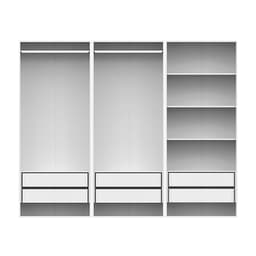 Guarda-Roupa Modulado com 2 Cabideiros e 4 Prateleiras New Tuyo 6 Gavetas Branco 270 cm