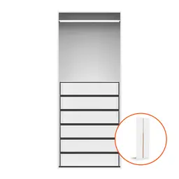 Guarda-Roupa Modulado com Cabideiro New Tuyo 2 Portas Articuladas 6 Gavetas Branco 90 cm