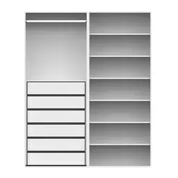 Guarda-Roupa Modulado com Cabideiro e Prateleiras New Tuyo 6 Gavetas 180 cm