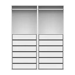 Guarda-Roupa Modulado com Cabideiros New Tuyo 12 Gavetas Branco 180 cm