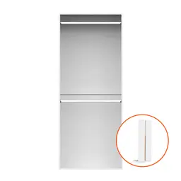 Guarda-Roupa Modulado com Cabideiros New Tuyo 2 Portas Articuladas Branco 90 cm