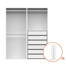 Guarda-Roupa Modulado com Cabideiros New Tuyo 4 Portas Articuladas 6 Gavetas Branco 180 cm