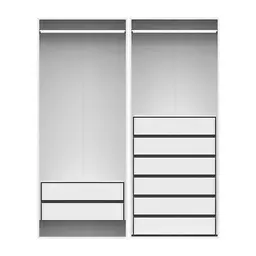 Guarda-Roupa Modulado com Cabideiros New Tuyo 8 Gavetas Branco 180 cm