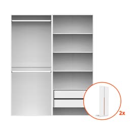 Guarda-Roupa Modulado com Cabideiros e Prateleiras New Tuyo 4 Portas Articuladas 2 Gavetas Branco 180 cm